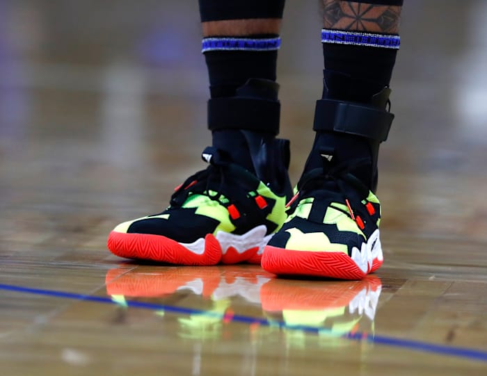 Atlanta Hawks guard Trae Young wears the Adidas Trae Young 1 'SOSO DEF ATL' sneakers against the Orlando Magic on February 16, 2022.